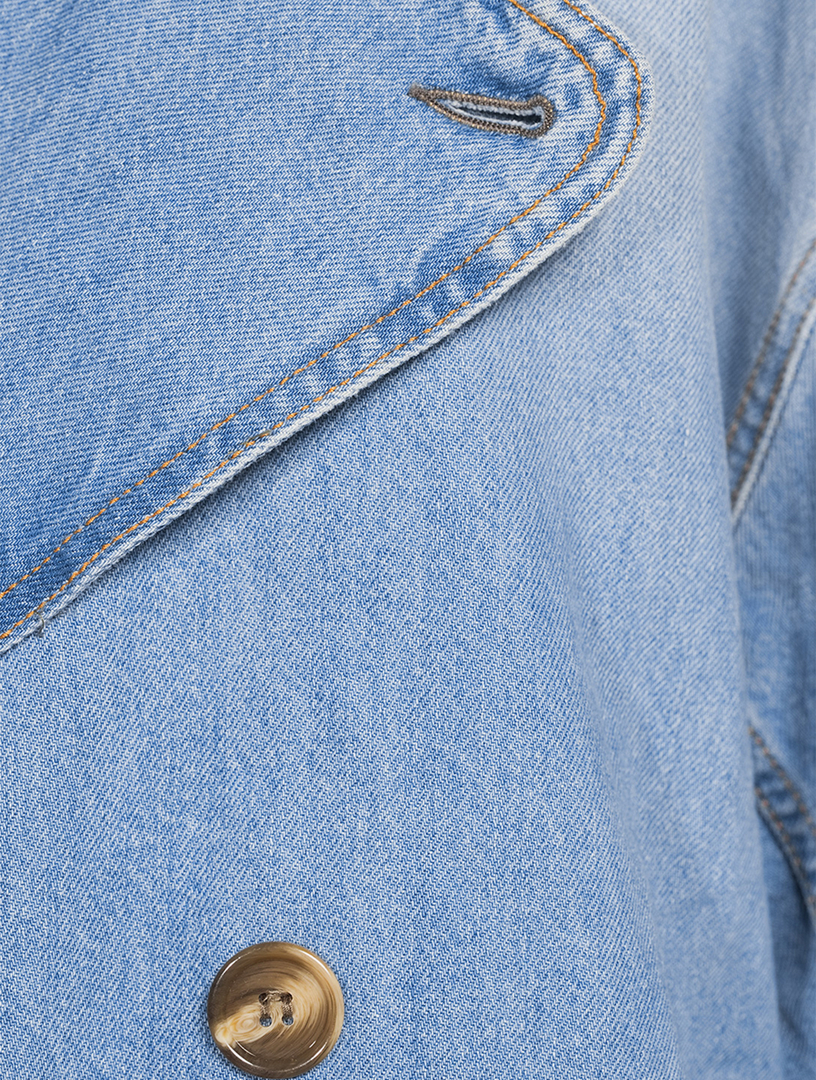 ACNE STUDIOS Double-Breasted Denim Trench Coat | Holt Renfrew
