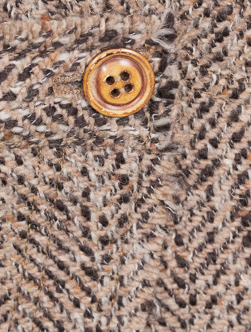 Herringbone Wrap Mini Skirt