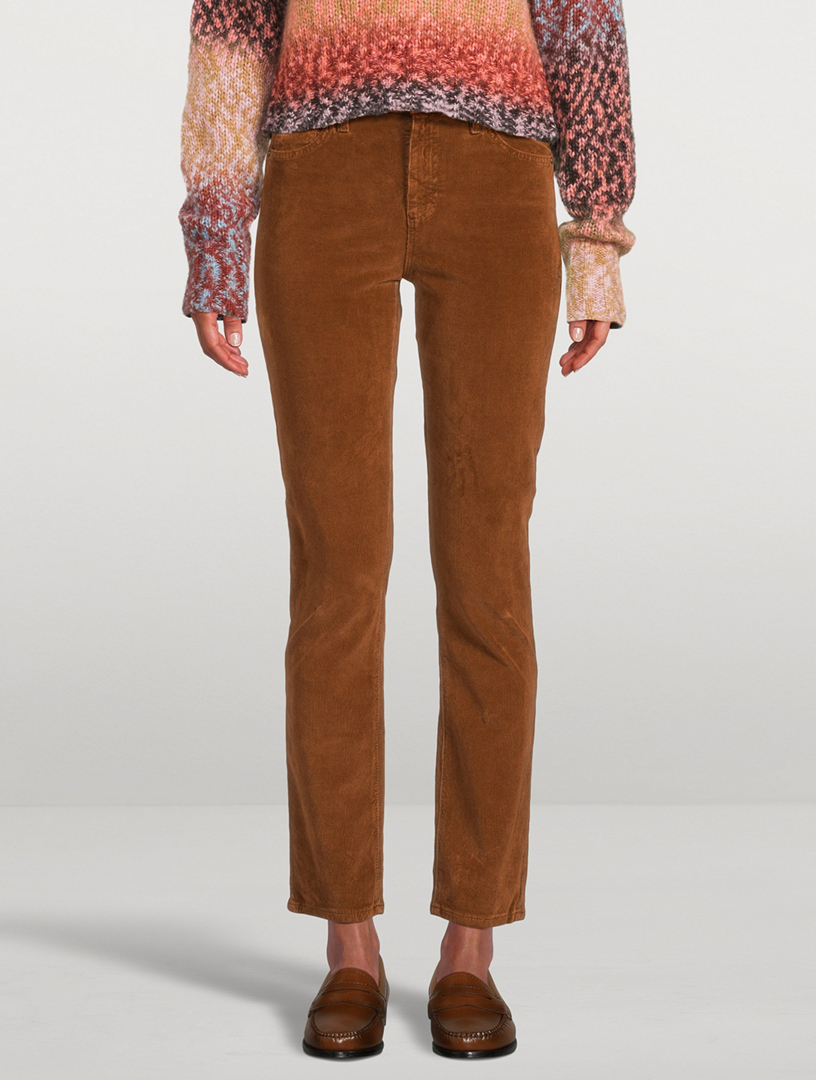 Mari High-Rise Straight Corduroy Pants