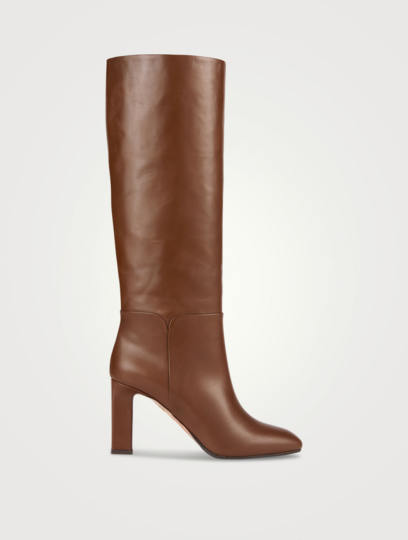 AQUAZZURA Sellier Leather Knee High Boots Holt Renfrew