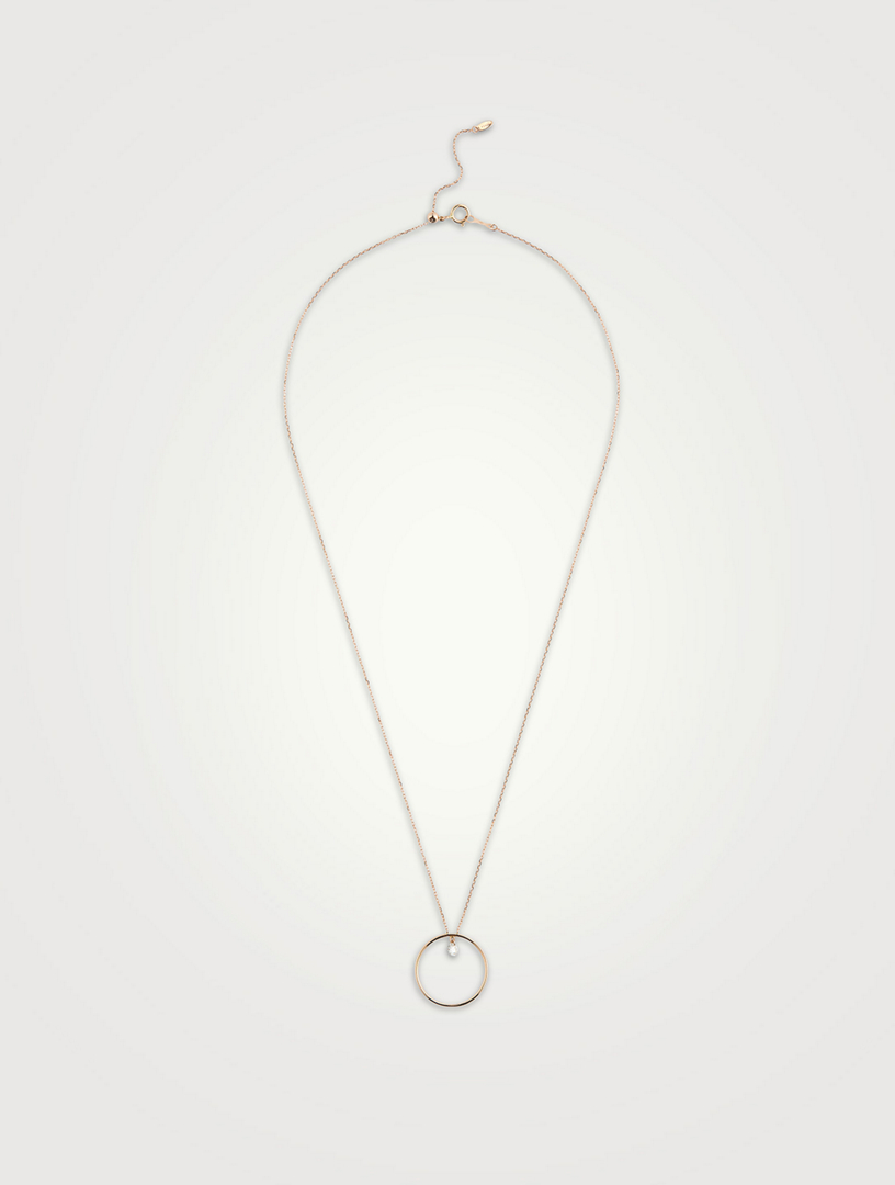 Hélios 18K Rose Gold Circle Necklace With Diamond