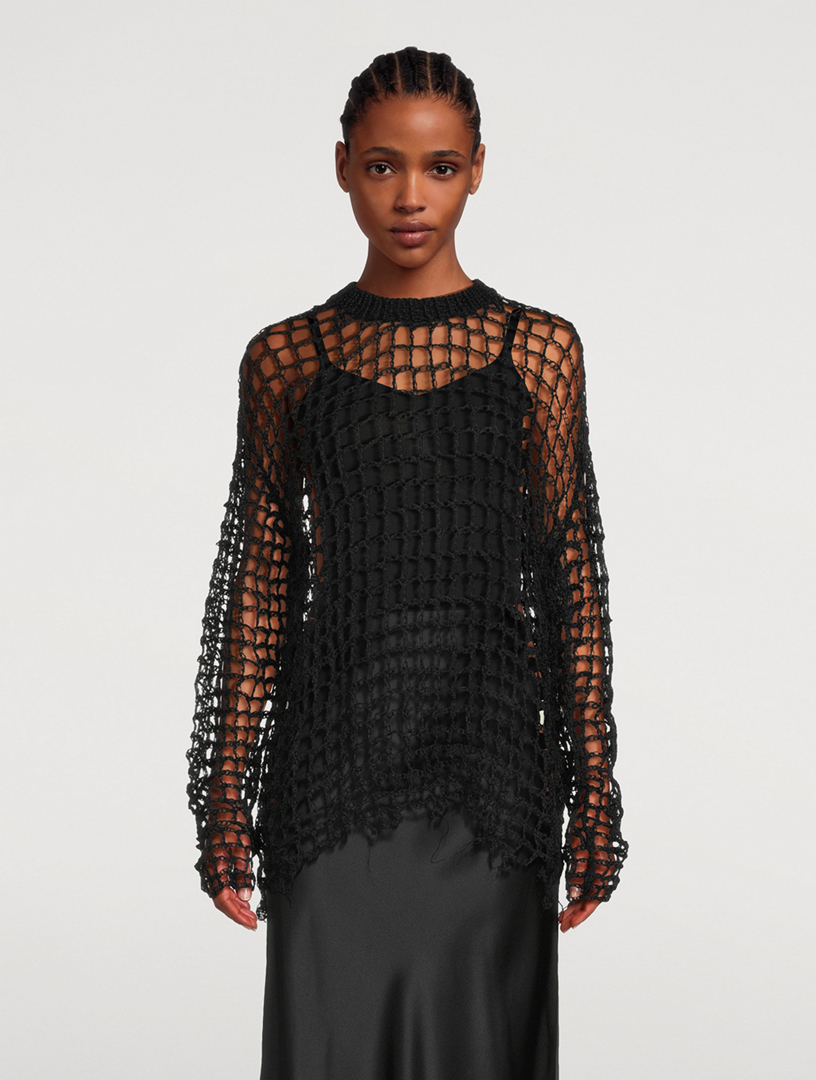 Wool And Mohair Crochet Sweater