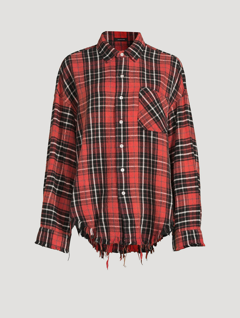 R13 Boxy Work Shirt In Plaid Print Holt Renfrew