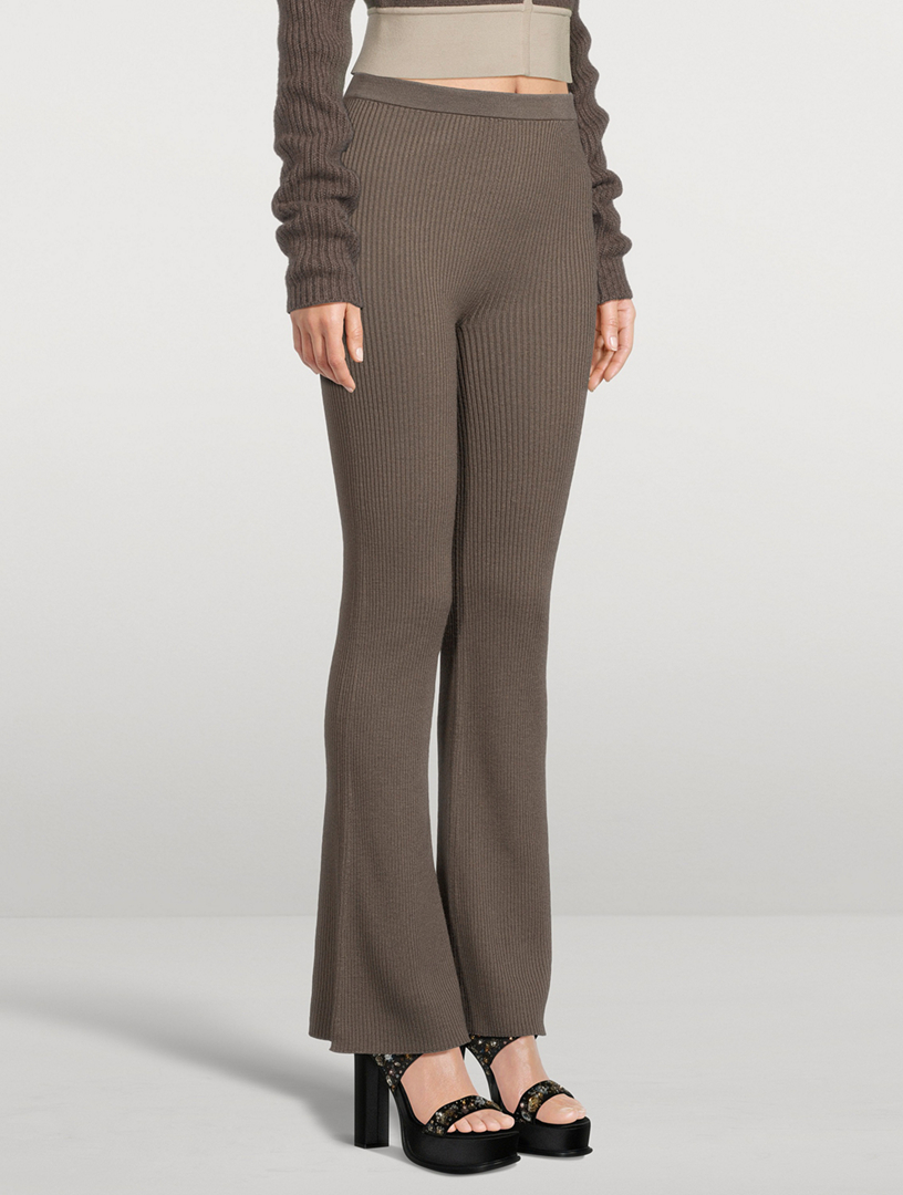 RICK OWENS Efdu Rib-Knit Pants | Holt Renfrew