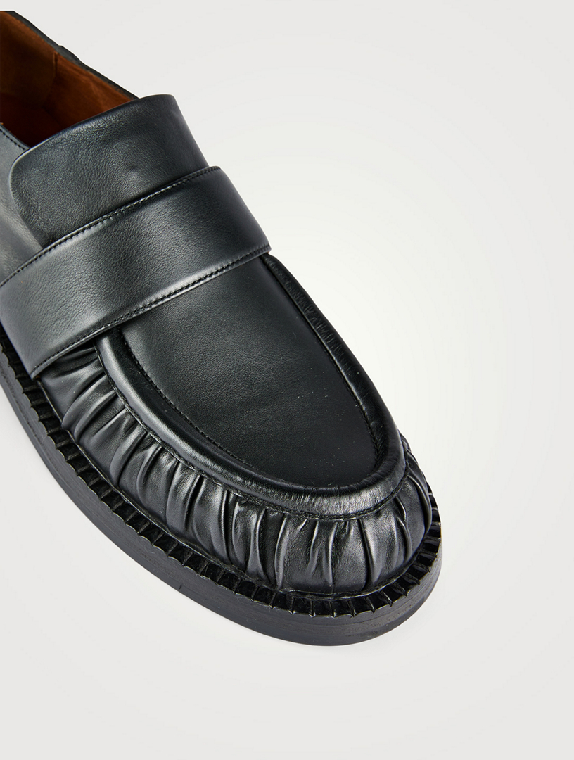 Alluce Estiva Ruched Leather Loafers