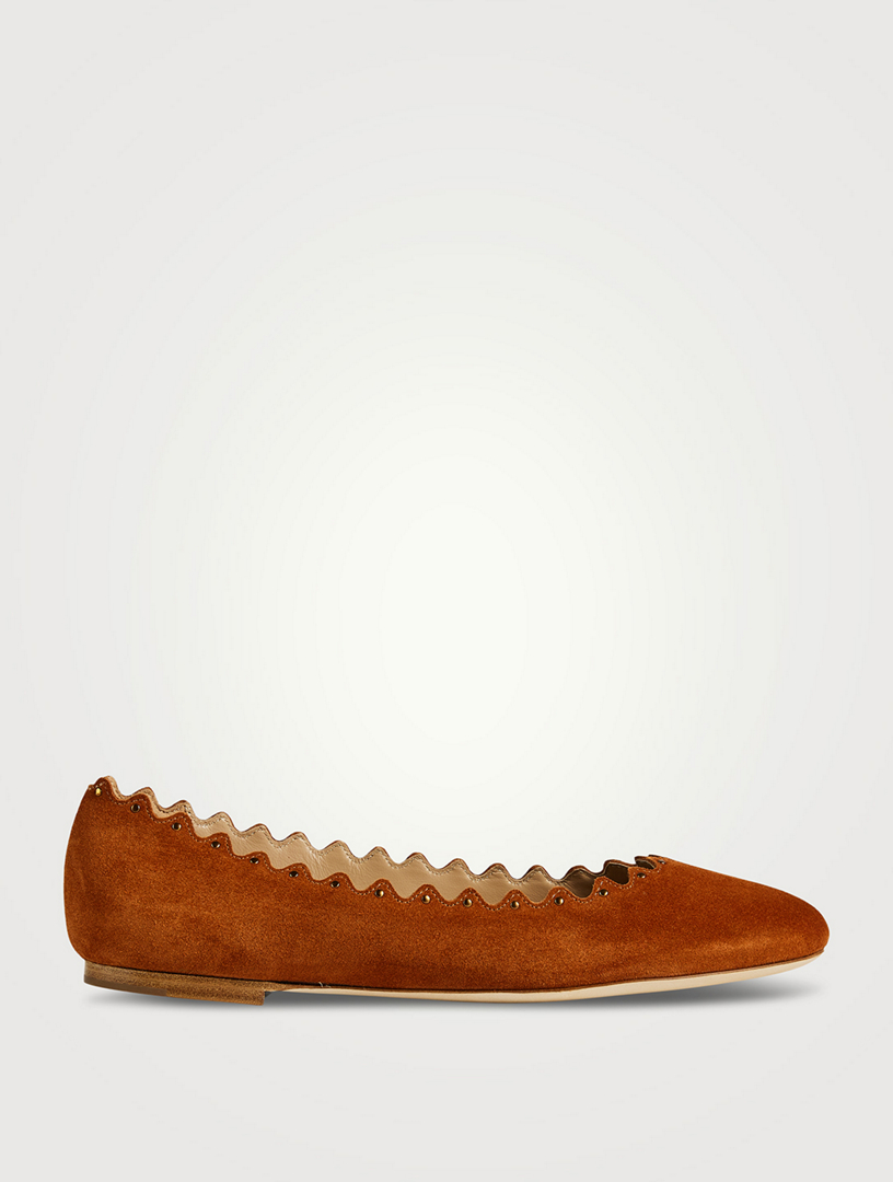 CHLOÉ Lauren Studded Suede Ballet Flats | Holt Renfrew