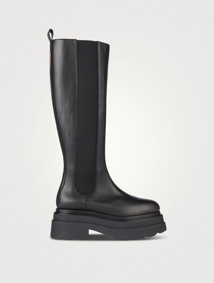 ALEXANDER WANG Carter Leather Knee-High Platform Boots