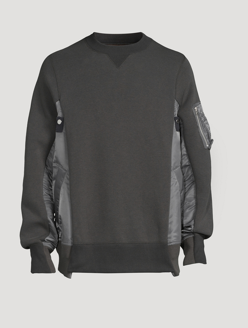 SACAI Sponge Sweat x Nylon Twill Sweatshirt | Holt Renfrew