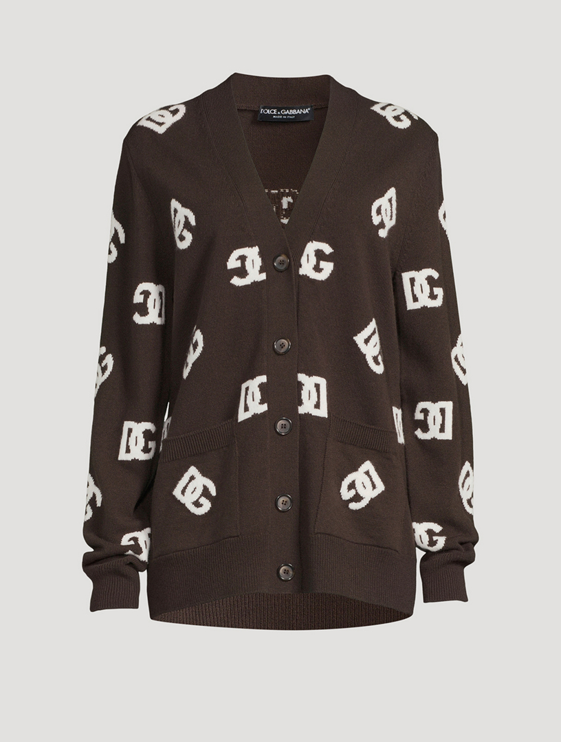 DOLCE & GABBANA Logo Jacquard Cashmere Cardigan | Holt Renfrew