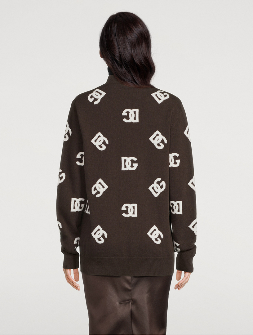 DOLCE & GABBANA Logo Jacquard Cashmere Cardigan | Holt Renfrew