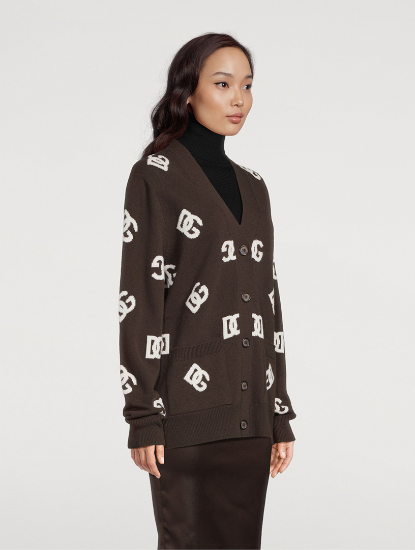 DOLCE & GABBANA Logo Jacquard Cashmere Cardigan | Holt Renfrew