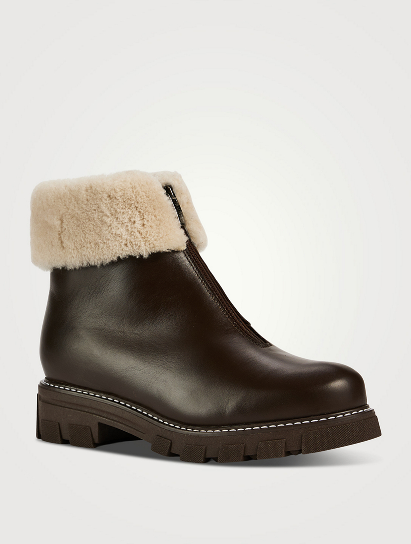 LA CANADIENNE Abba Shearling-Lined Leather Boots | Holt Renfrew