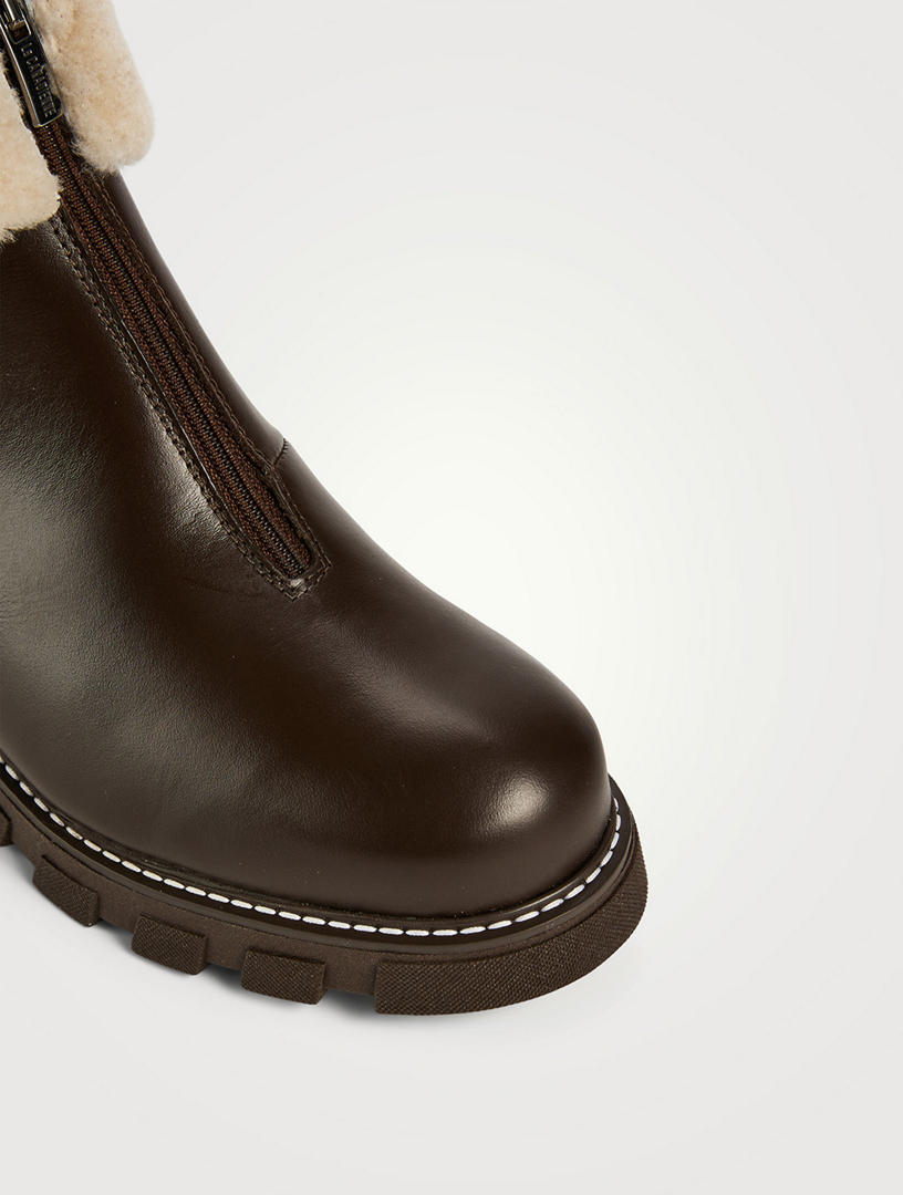 LA CANADIENNE Abba Shearling-Lined Leather Boots | Holt Renfrew