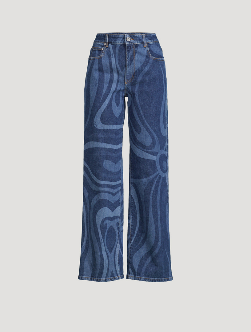 PUCCI Wide-Leg Jeans In Marmo Print | Holt Renfrew