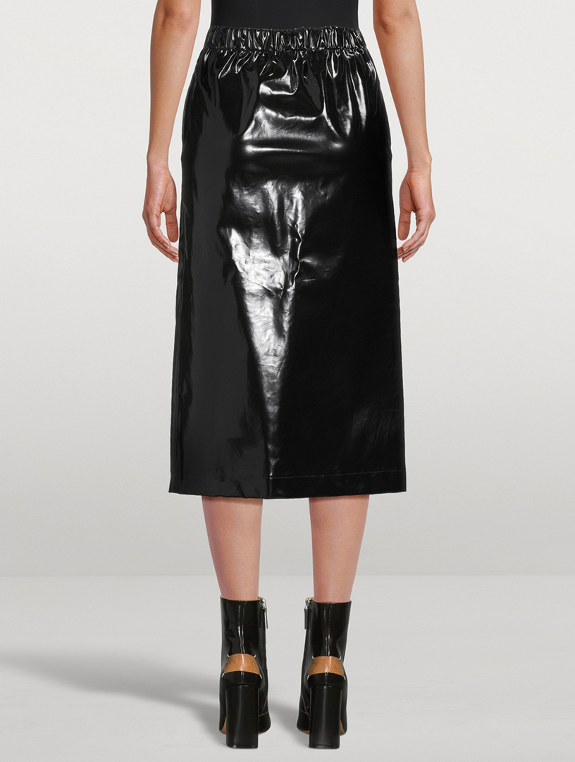 Patent Midi Skirt