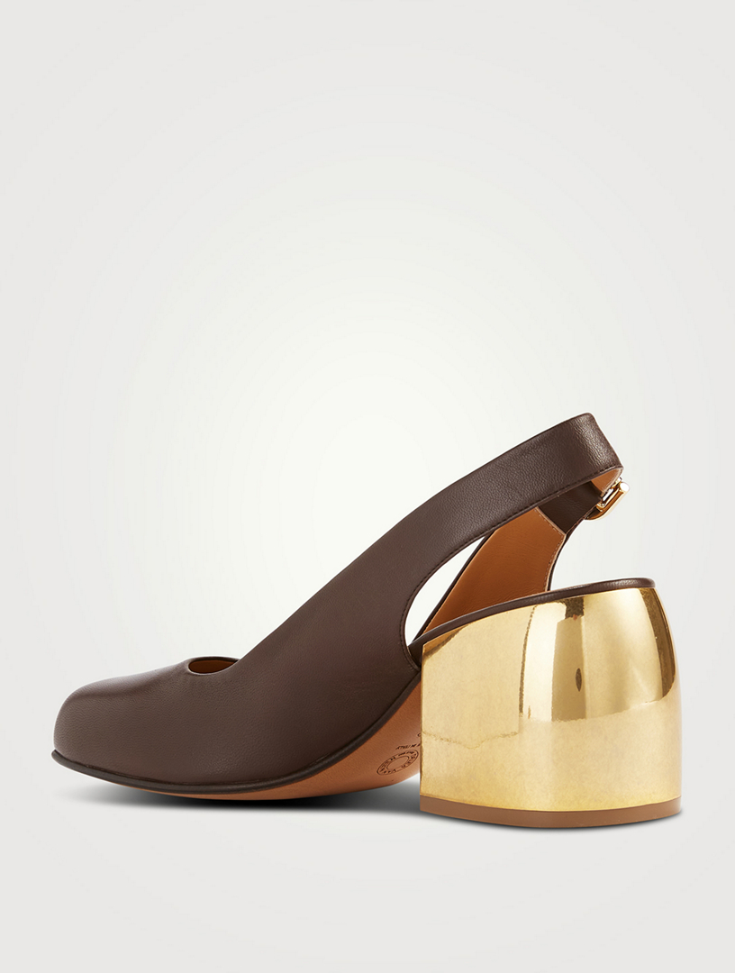 DRIES VAN NOTEN Leather Slingback Pumps