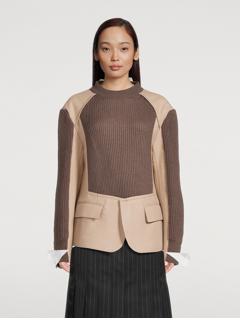 SACAI Wool And Knit Sweater | Holt Renfrew