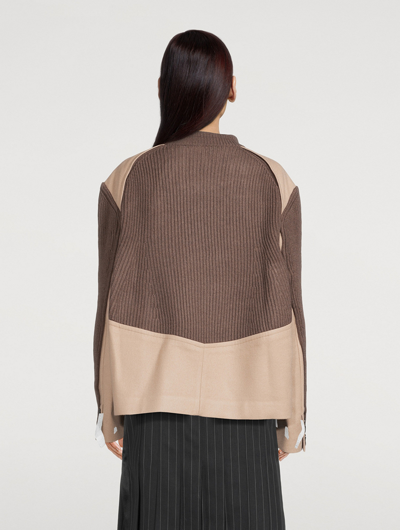 SACAI Wool And Knit Sweater | Holt Renfrew