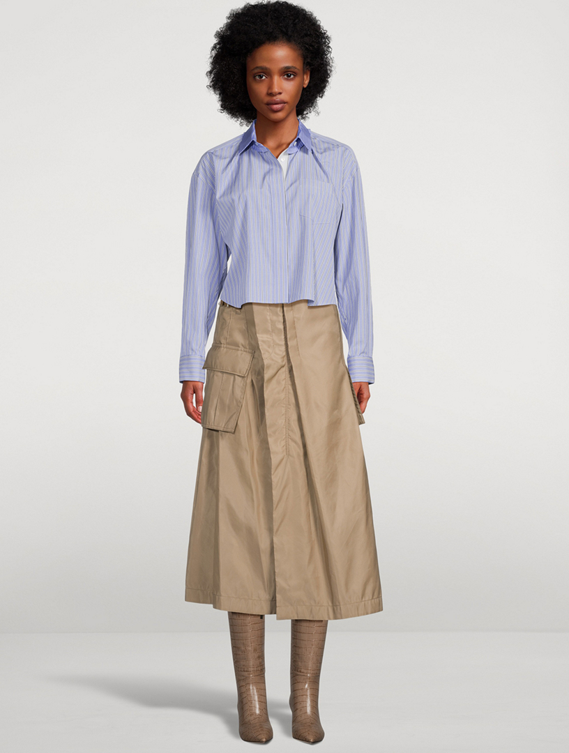 SACAI Nylon Twill Midi Skirt | Holt Renfrew