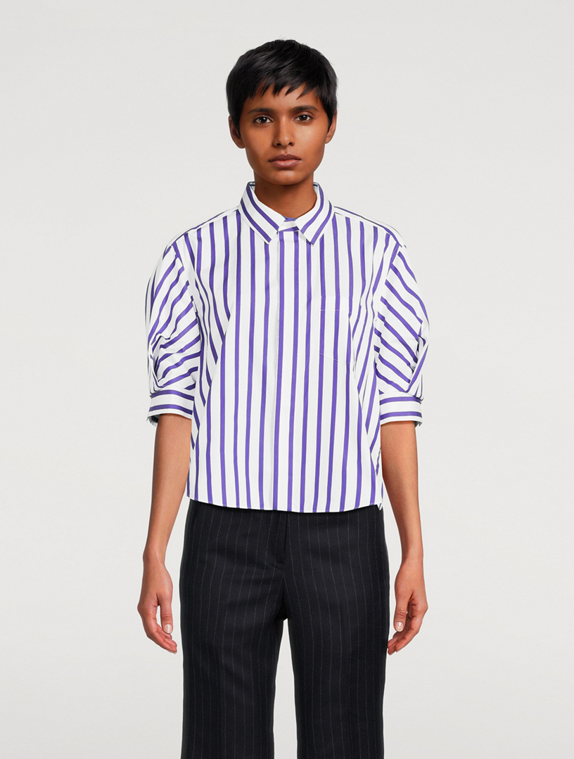 SACAI Sacai x Thomas Mason Poplin Shirt In Stripe Print | Holt Renfrew