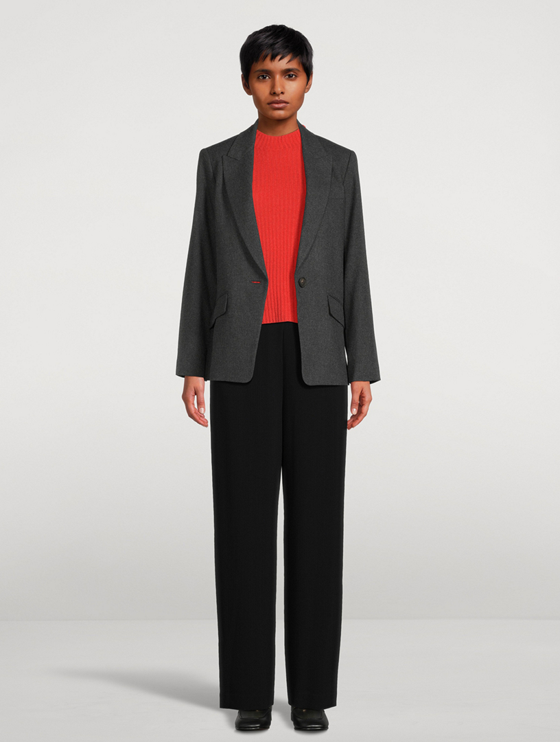 Wool-Blend Single-Breasted Blazer