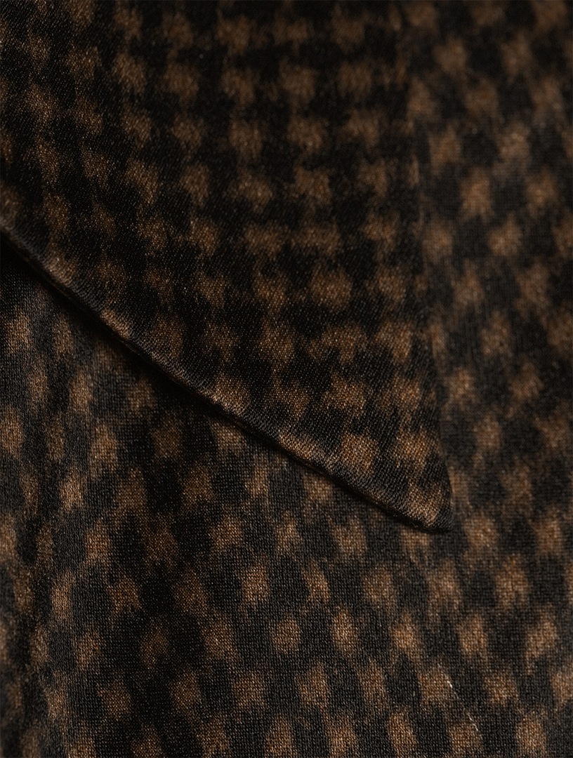 Bias Silk Shirt Houndstooth Print