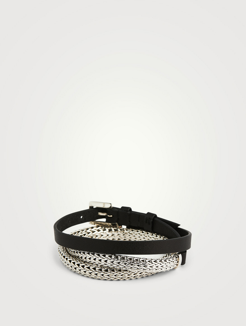 JOHN HARDY Icon Leather Wrap Bracelet  Metallic