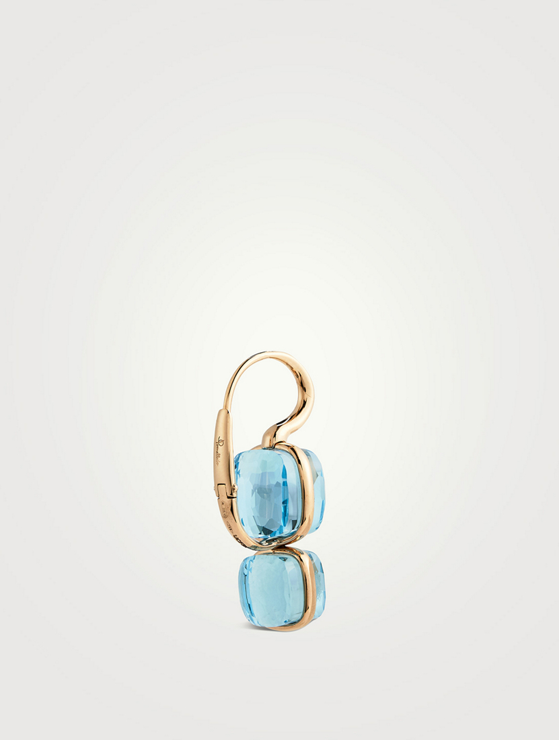 Nudo 18K Rose Gold Sky Blue Topaz Earrings With Diamonds