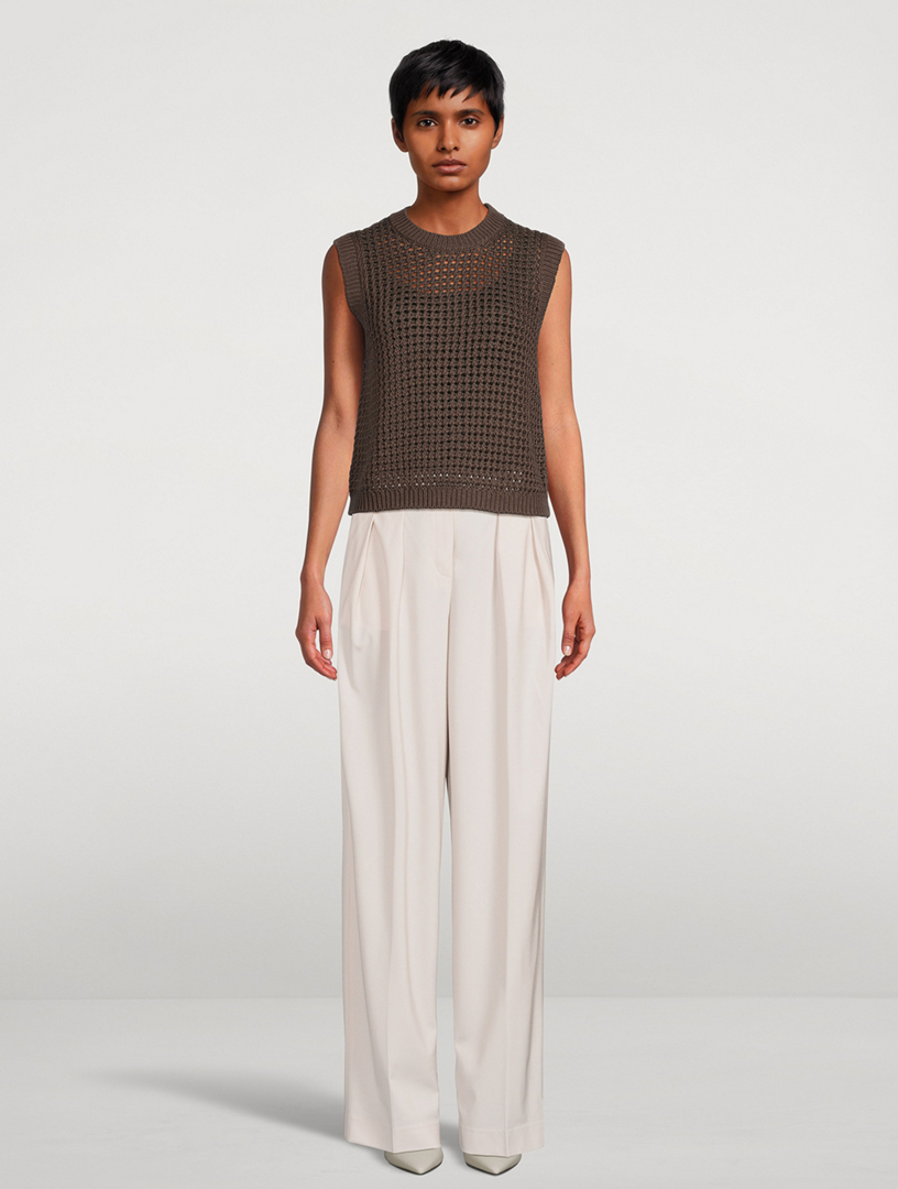 THEORY Crochet Cotton Sweater Vest | Holt Renfrew