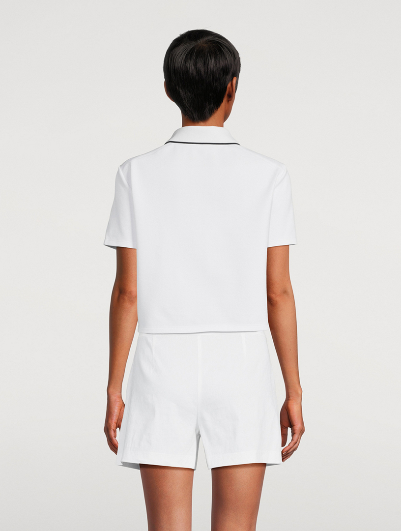 THEORY Zip-Front Polo Shirt  White