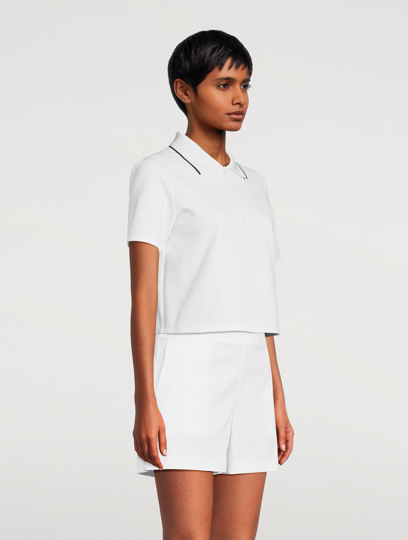 THEORY Zip-Front Polo Shirt  White