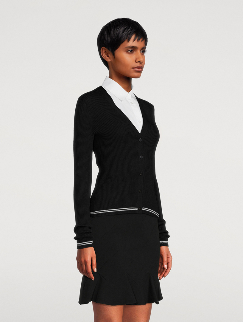 Stretch Wool Cardigan
