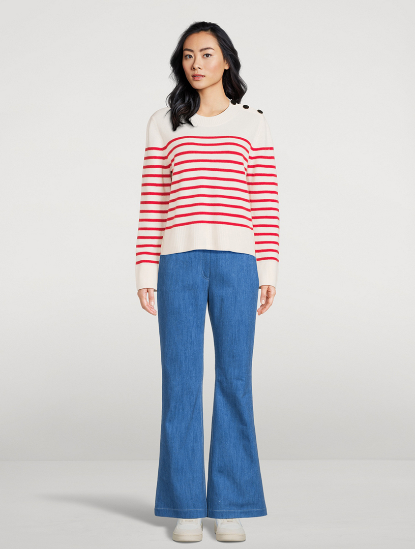 Stripe Jacquard Wool And Cashmere Sweater
