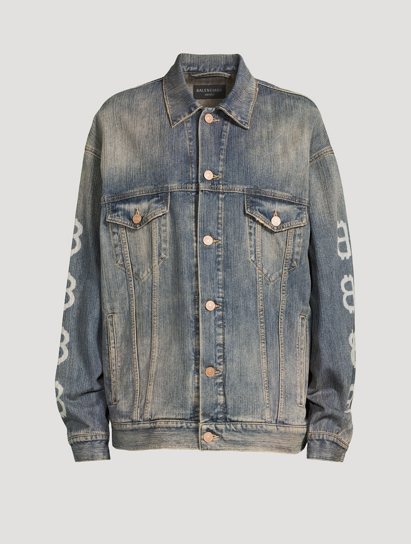 BALENCIAGA Oversized Denim Jacket In Crypto Print | Holt Renfrew