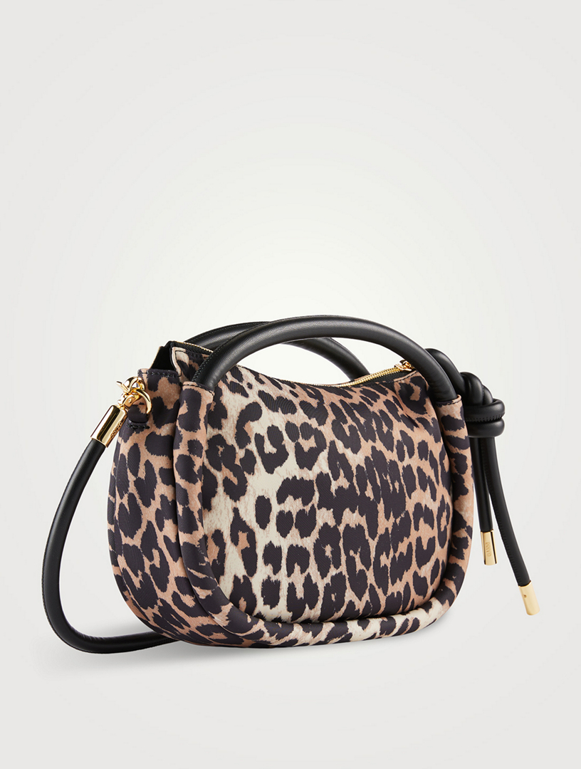 GANNI Mini Knot Shoulder Bag In Leopard Print | Holt Renfrew