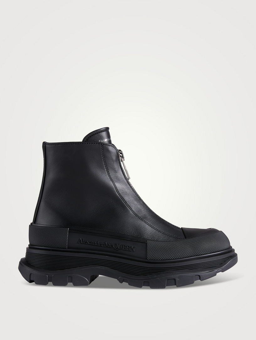 ALEXANDER MCQUEEN Bottes Tread Slick en cuir avec fermeture