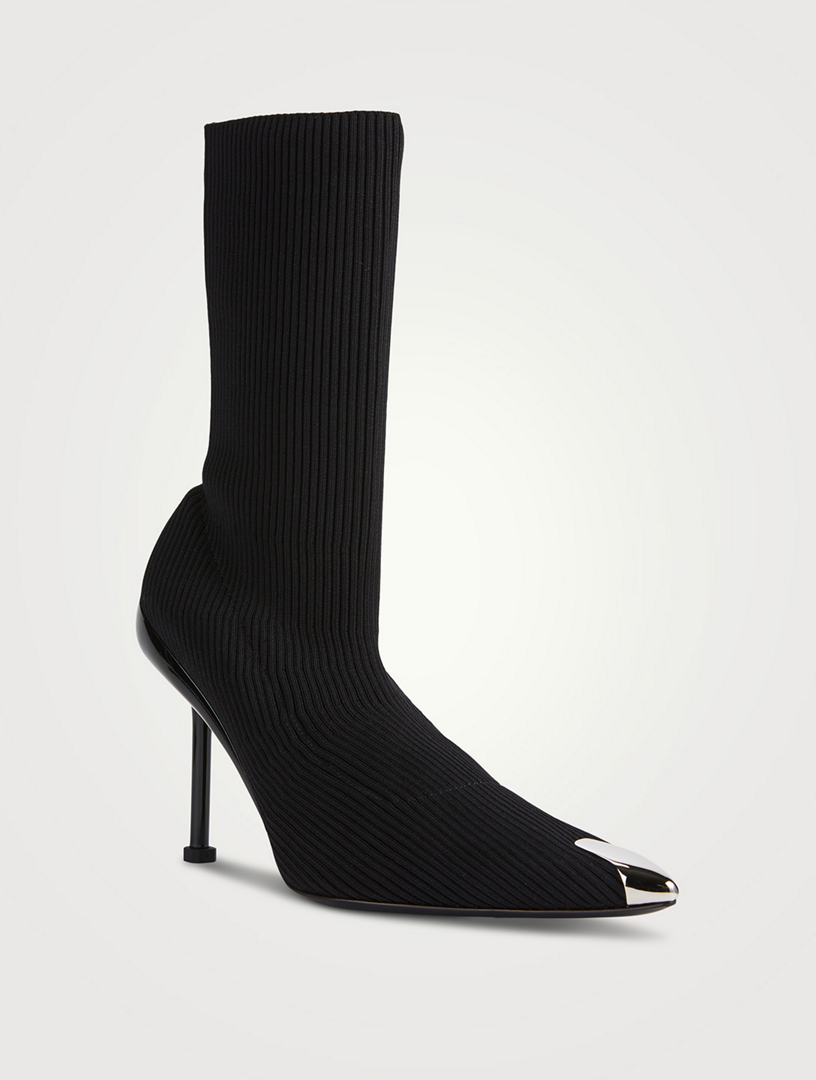 Black sock boots with white cheap stripe