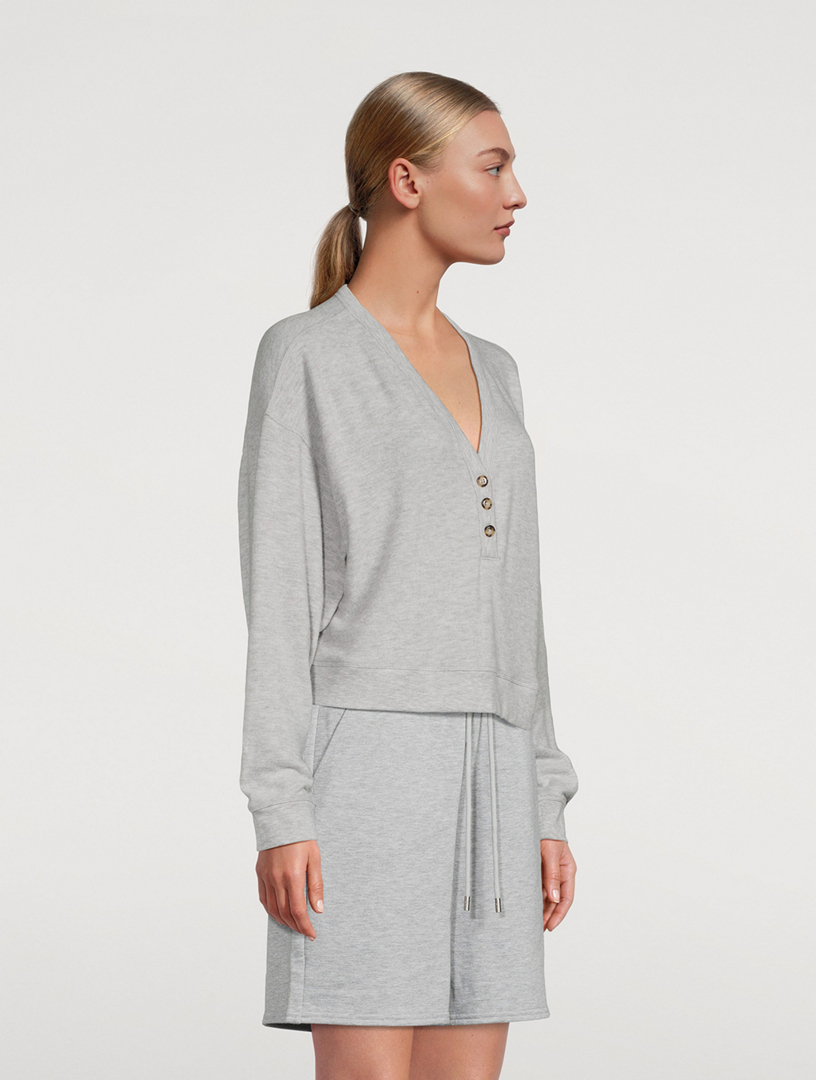 ALO Yoga, Tops, Alo Yoga Henley Cropped Sweatshirt