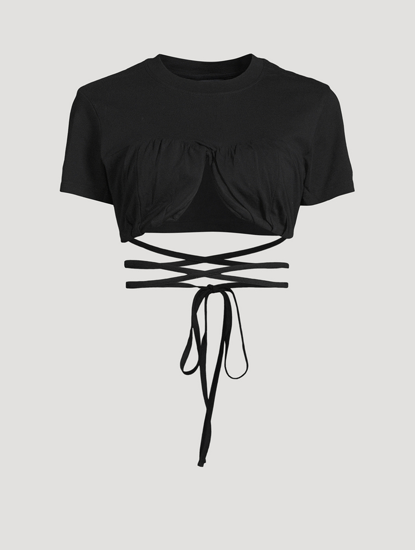 Baci Tie-Front Cropped T-Shirt