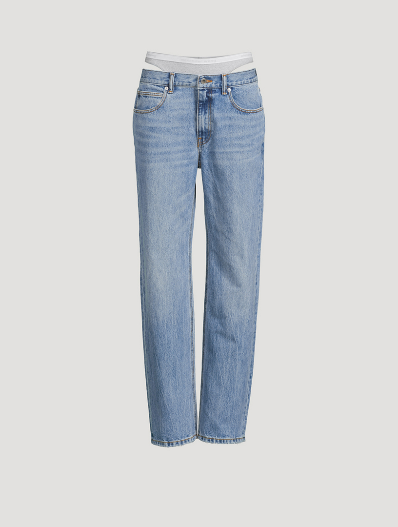 ALEXANDERWANG.T Straight-Leg Jeans With Layered Underwear