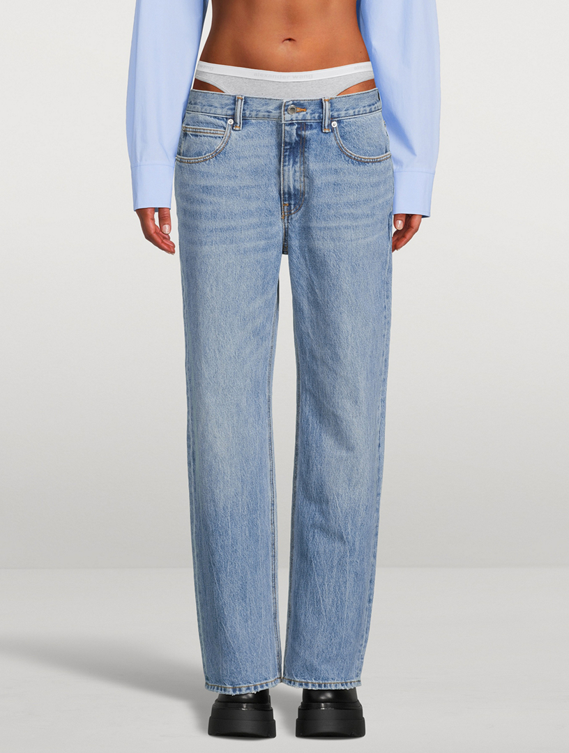 Straight-Leg Jeans With Layered Underwear