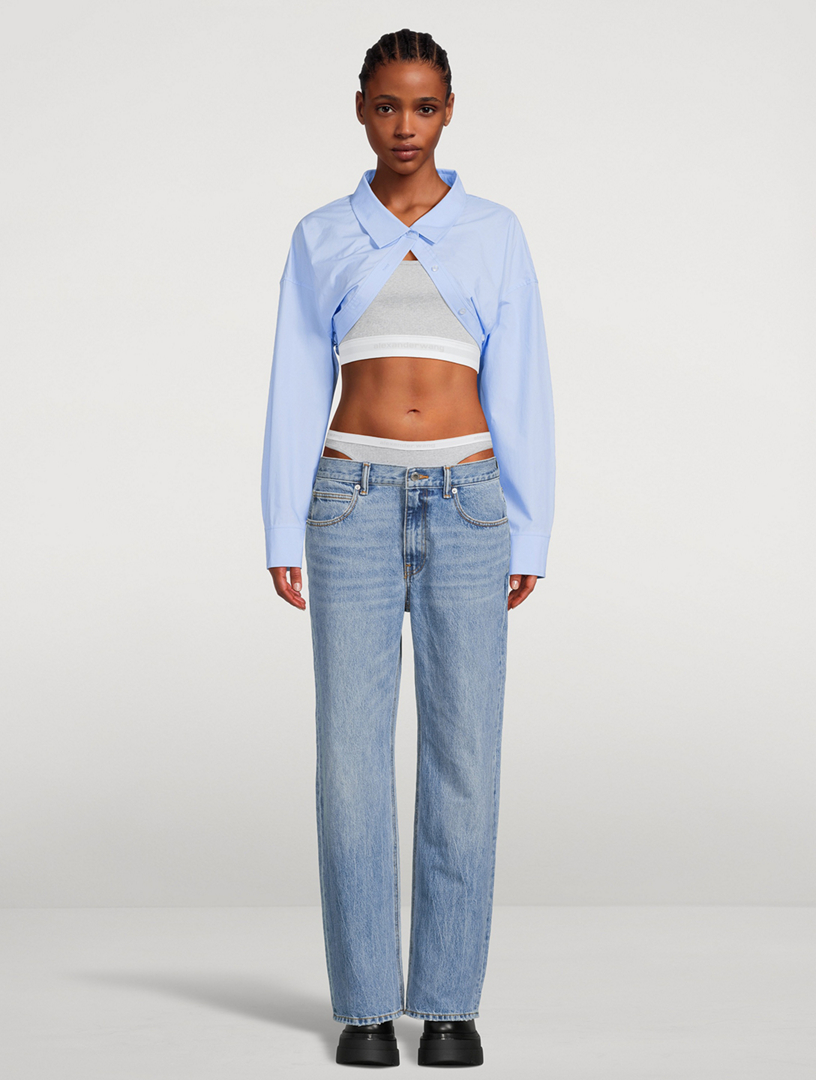 ALEXANDERWANG.T Straight-Leg Jeans With Layered Underwear | Holt