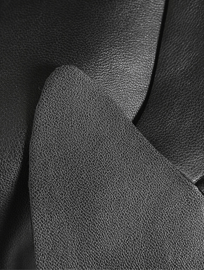 Single-Breasted Vegan Leather Blazer