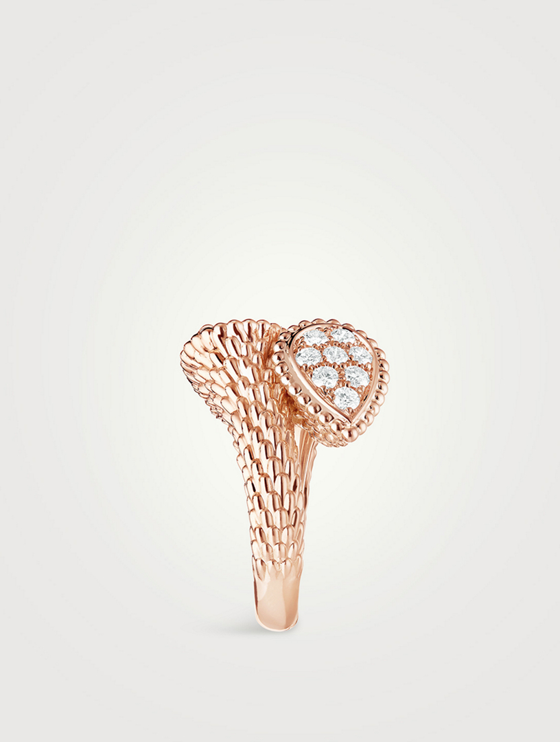 Serpent Bohème 18K Rose Gold Toi & Moi Ring With Diamonds