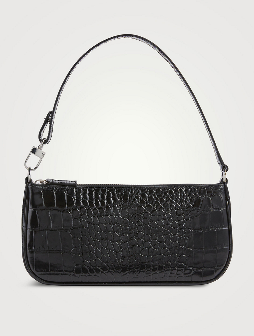 Rachel Croco Embossed Leather Shoulder Bag