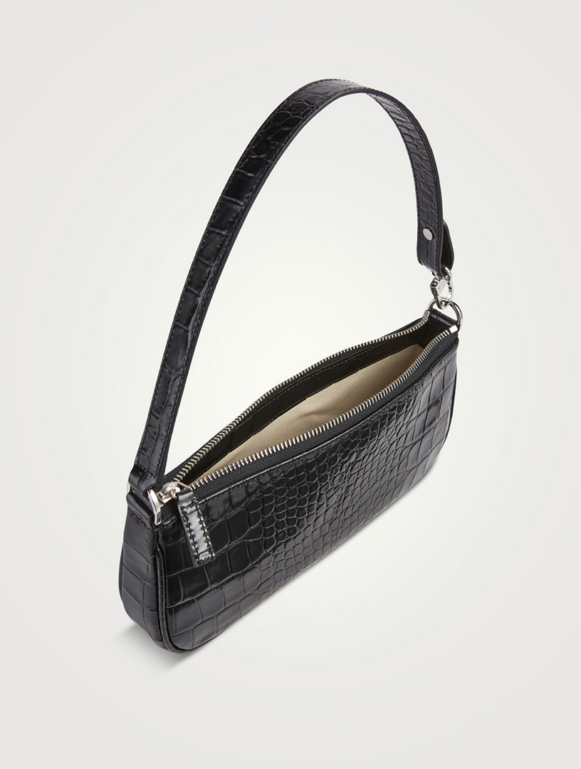 Rachel Croco Embossed Leather Shoulder Bag