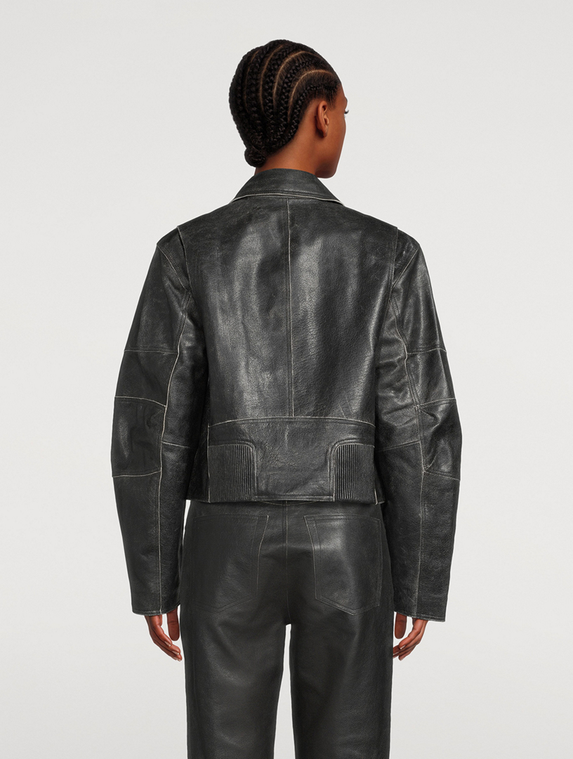 Helmut lang hooded hot sale leather jacket