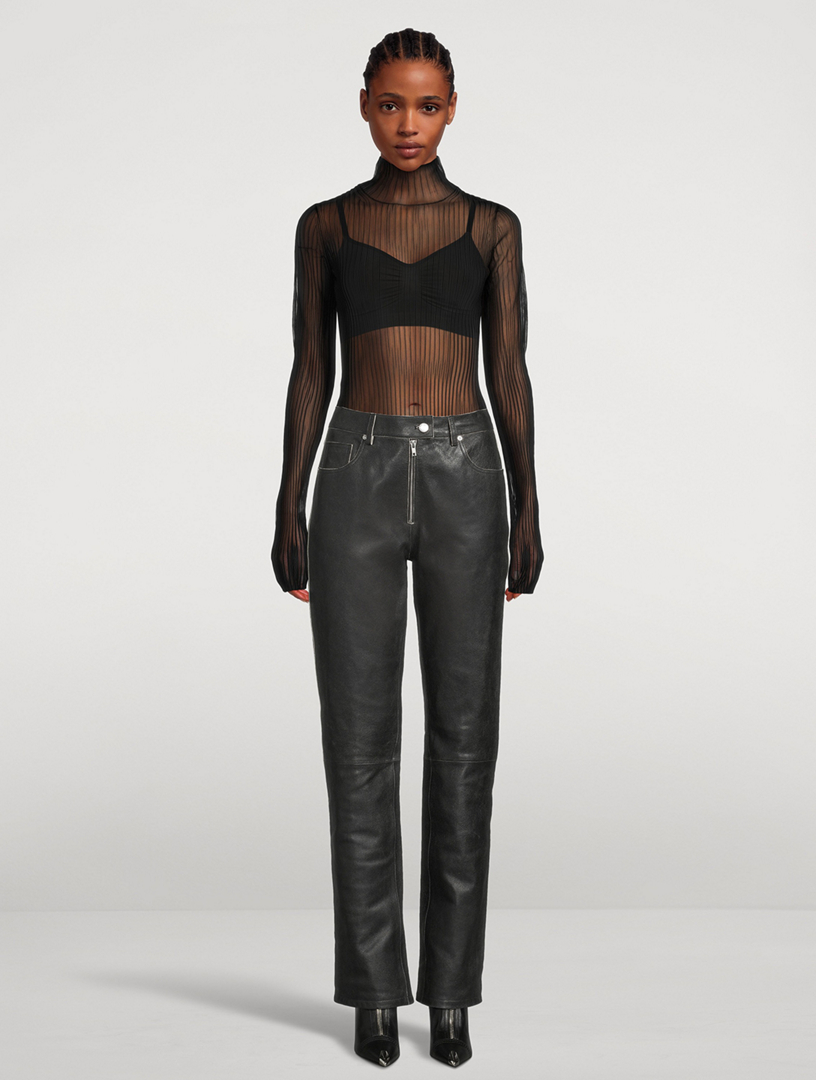 Helmut lang hot sale cropped leather pants