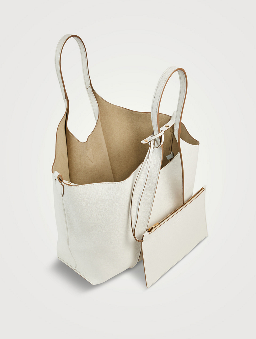 トートバッグ TODS T TIMELESS MEDIUM SHOPPING BAG IN GRAINY LEATHER Woman BLACK T Timeless Shopping Bag in Leather Medium