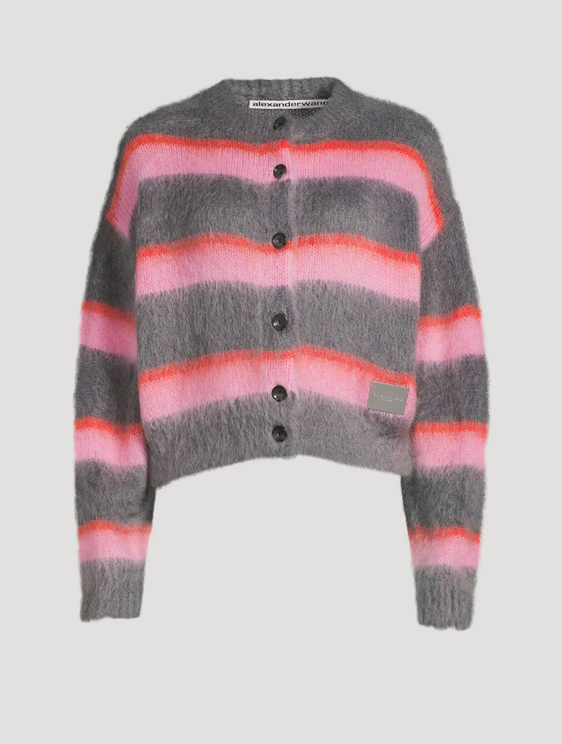 alexanderwang oversized cardigan in brushed mohair GREY MULTI -  alexanderwang® US